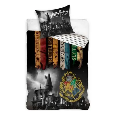 Bavlněné ložní povlečení Harry Potter - motiv Noc v Bradavicích - 100% bavlna - 70 x 90 cm + 140