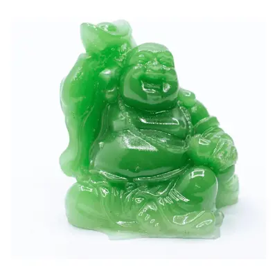 Milujeme Kameny Smějící se Buddha hojnosti - soška Feng shui - zelená Z2