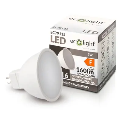 ECOLIGHT LED žárovka MR16 12V 2W neutrální bílá