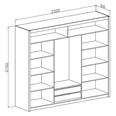 Šatní skříň MALIBU 250 dub sonoma
