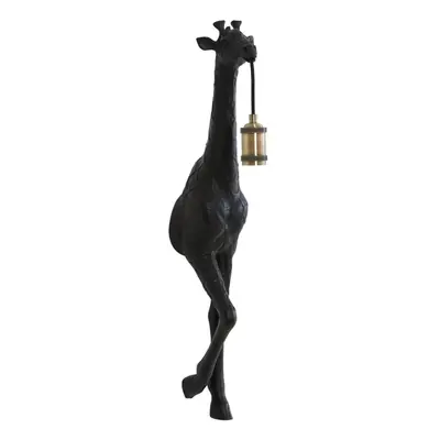 Černá antik nástěnná lampa žirafa Giraffe - 24*12*75 cm / E27