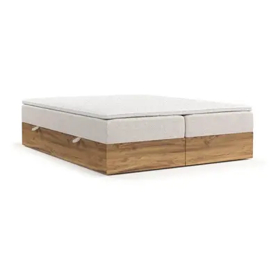 Boxspring postel s úložným prostorem v béžovo-přírodní barvě 180x200 cm Faro – Maison de Rêve