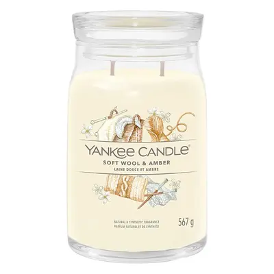 Yankee Candle vonná svíčka Signature ve skle velká Soft Wool & Amber 567g