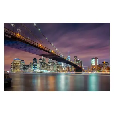 Fotografie Brooklyn Bridge at Night, Michael Zheng