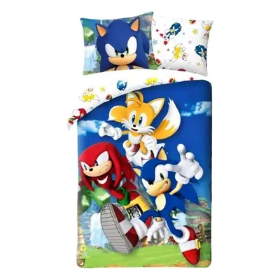 Souprava ložního povlečení Ježek Sonic - 100% bavlna - 70 x 90 cm + 140 x 200 cm