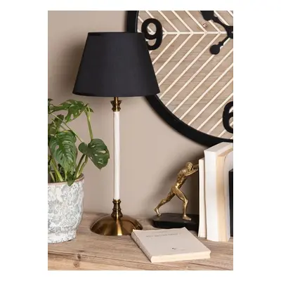 Stolní lampa s bílo-zlatou základnou a černým stínidlem Vileo - Ø 22*53 cm E27/max 1*60W