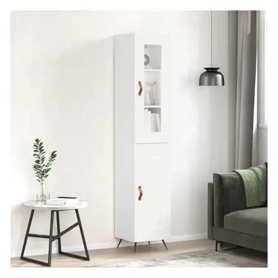 Skříň highboard bílá 34,5 x 34 x 180 cm kompozitní dřevo