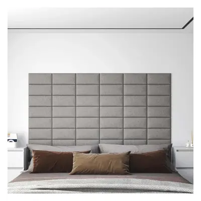 Nástěnné panely 12 ks světle šedé 30 x 15 cm textil 0,54 m²