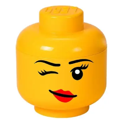 Žlutý úložný box ve tvaru hlavy LEGO® Winky, ⌀ 16,3 cm