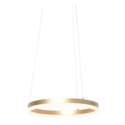 Designová závěsná lampa zlatá 40 cm včetně LED 3 stupně stmívatelná - Anello