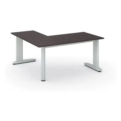 Rohový kancelářský psací stůl PRIMO FLEXIBLE 1600 x 1600 mm, wenge