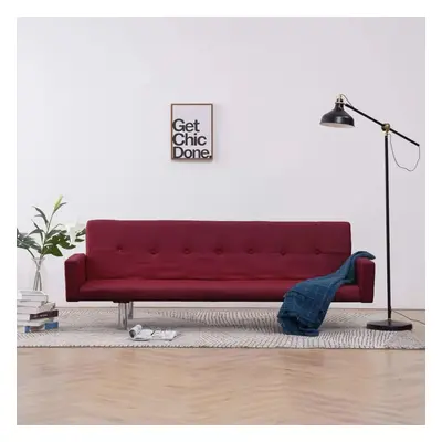 vidaXL 282225 Marketos Sofa Bed with Armrest Wine Red Polyester