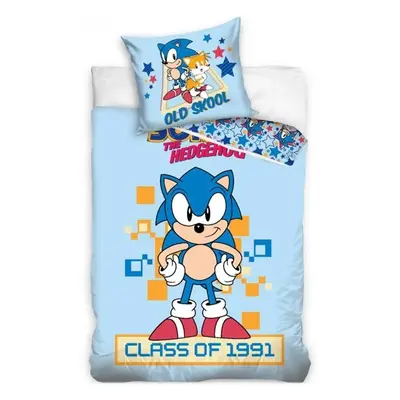 Souprava ložního povlečení Ježek Sonic - retro motív Class of 1991 - 100% bavlna - 70 x 90 cm +