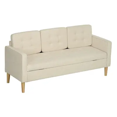 HOMCOM 3 Sitzer Sofa, Couch mit Stauraum, Holzbeine, Gepolsterter Polstersofa mit Samtoptik für 