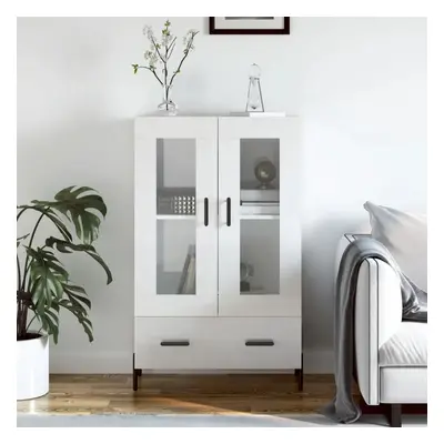 Skříň highboard lesklá bílá 69,5 x 31 x 115 cm kompozitní dřevo