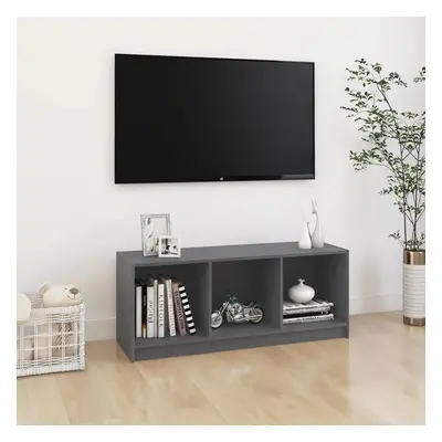 TV stolek šedý 104 x 33 x 41 cm masivní borové dřevo