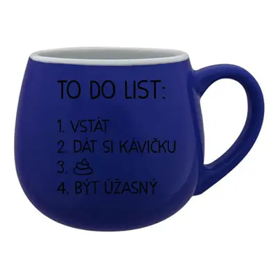 TO DO LIST: BÝT ÚŽASNÝ - modrý keramický hrníček 300 ml