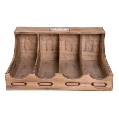 Hnědý antik dřevěný příborník Cutlery Tray - 40*28*17 cm