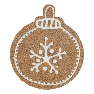 Altom Korková podložka pod hrnek Christmas tree bauble 10,7 x 10 x 0,3 cm, sada 6 ks