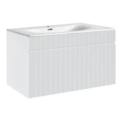 COMAD Závěsná skříňka s umyvadlem - ICONIC 82-80 white, šířka 80 cm, matná bílá