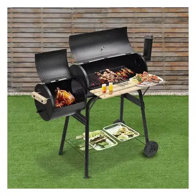 2v1 BBQ gril a smoker na drěvěné uhlí