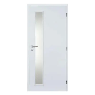 Doornite CPL Interiérové dveře TIKA1 sklo, 70 P, 746 × 1983 mm, CPL laminát, pravé, bílé, proskl