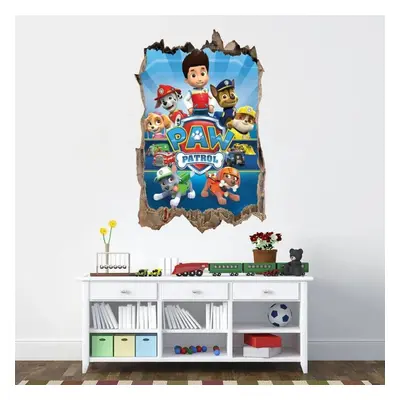 Dekorační nálepka na zeď Paw Patrol 3D 47x73cm