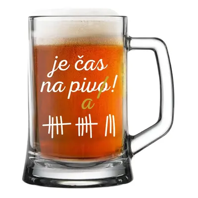 JE ČAS NA PIVO! - pivní sklenička 0,5 l