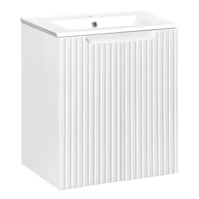 COMAD Závěsná skříňka s umyvadlem - NOVA 82-50-2D white, šířka 50 cm, matná bílá