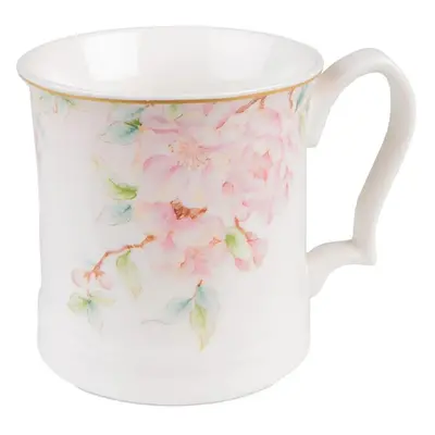 Porcelánový hrnek s růžovými květy Rosa - 13*9*9 cm / 414 ml