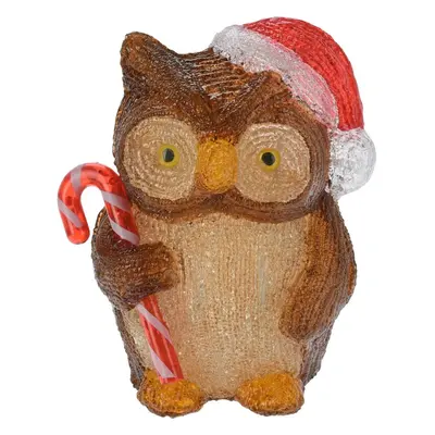 Vánoční LED dekorace Candy owl, 24 cm