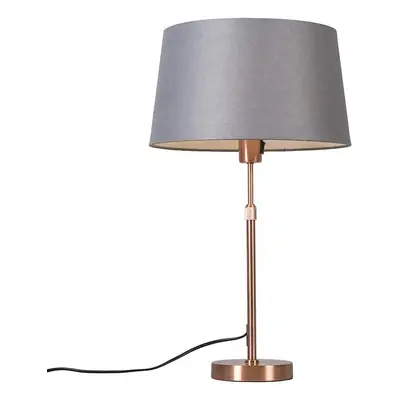 Stolní lampa měděná se stínidlem šedá 35 cm nastavitelná - Parte