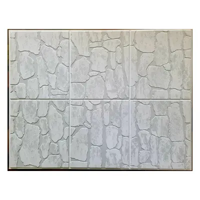 Color&Design Obkladový 3D PVC panel na zeď 440x580mm kámen ukládaný bílý