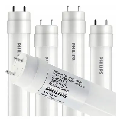 4x Philips LED trubice 16W - 120cm - 1600lm - 6500k - studená bílá - SET