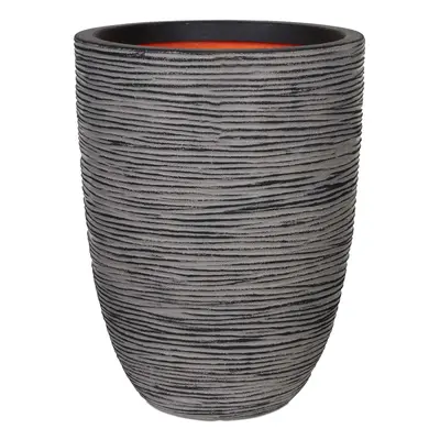 Capi Nature Rib NL Vase Elegant Low Anthracite Ø 34 cm / V 46 cm