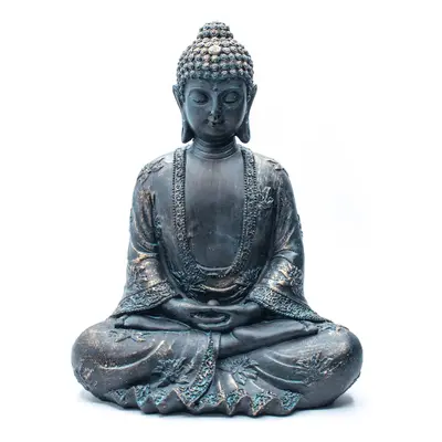 Milujeme Kameny Meditující Buddha - soška Feng Shui - šedomodrá