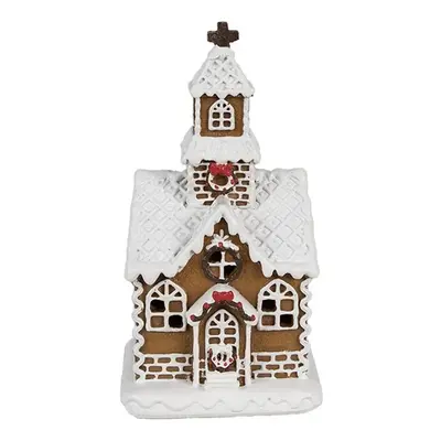 Hnědá svítící perníková chaloupka Gingerbread House - 8*7*15 cm