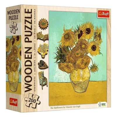 Trefl Dřevěné puzzle 200 - Slunečnice - Vincent van Gogh