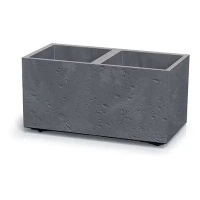 PROSPERPLAST Květináč - SIERRA CASE Beton Effect Rozměr: 57,7x28,8x29 cm, Barva: marengo