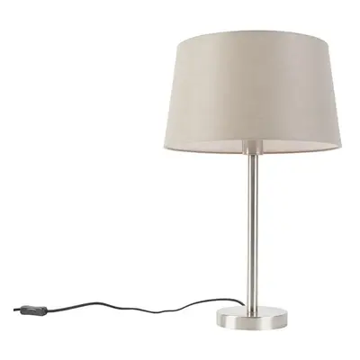 Moderní stolní lampa z oceli s tupým odstínem 35 cm - Simplo