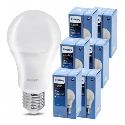 6x LED žárovka Philips E27 - 10W - 1055 lm - neutrální bílá 4000K - CorePro Premium A60 - SET