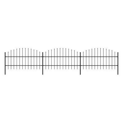 vidaXL Zahradní plot s hroty ocel (0,75–1) x 5,1 m černý