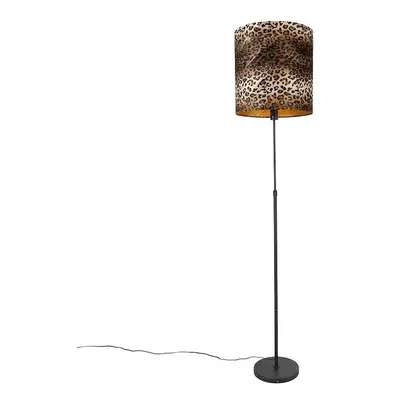 Stojací lampa černý odstín leopardí design 40 cm - Parte