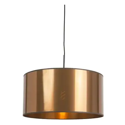 Art Deco závěsná lampa bílá s měděným stínidlem 50 cm - Combi 1