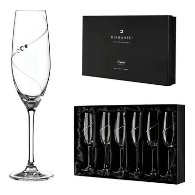 Diamante sklenice na šampaňské Silhouette City s kamínky Swarovski 200 ml 6KS