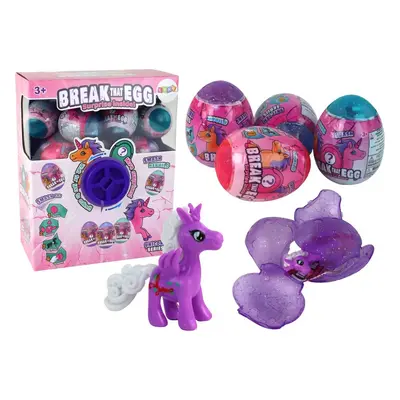 LEAN Toys Cracking Glitter Egg Unicorn Draw Colorful Shell 12 ks