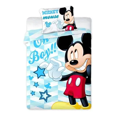 Ložní povlečení do dětské postýlky Mickey Mouse - Disney - 100% bavlna - 40 x 60 cm + 100 x 135 