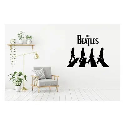 Lepy.cz Samolepka na zeď The Beatles Abbye Road s nápisem Velikost (šířka x výška): 70x52cm, Bar