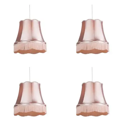 Sada 4 retro závěsných lamp růžová 45 cm - Granny