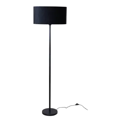 Stojací lampa černá s oválným sametovým stínítkem 50 cm - Simplo